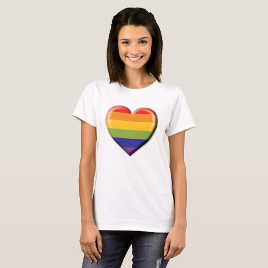 Elelgant minimalistisch ontwerp van het regenboogh t-shirt (Voorkant volledig)
