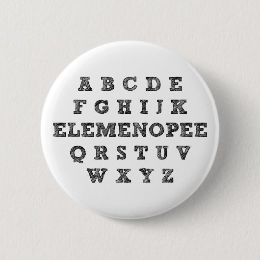 Elemenopee Alphabet Funny Button Badge (Voorkant)