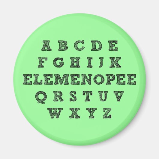 Elemenopee Alphabet Magnet Frigo Drôle (Devant)