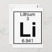 Element 003 - Li - Lithium (volledig) Briefkaart (Voorkant / Achterkant)