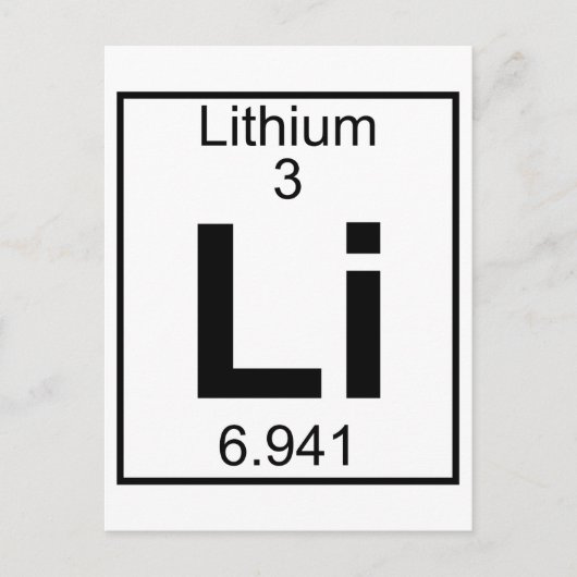 Element 003 - Li - Lithium (volledig) Briefkaart (Voorkant)