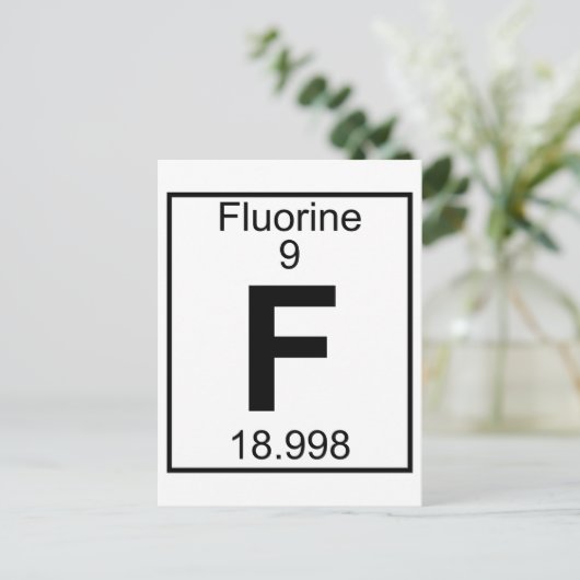 Element 009 - F - Fluor (volledig) Briefkaart (Staand voorkant)