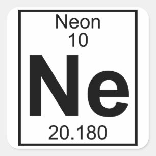 Element 010 - Ne - Neon (volledig) Vierkante Sticker