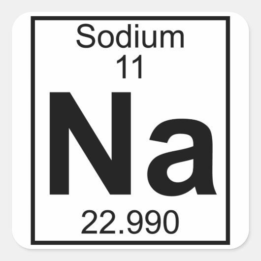 Element 011 - Na - natrium (vol) Vierkante Sticker (Voorkant)