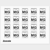 Element 012 - Mg - Magnesium (volledig) Vierkante Sticker (Vel)