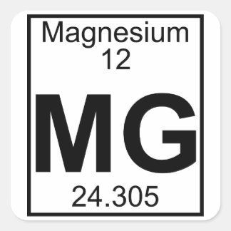 Element 012 - Mg - Magnesium (volledig) Vierkante Sticker