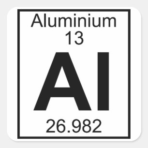 Element 013 - Al - Aluminium (volledig) Vierkante Sticker