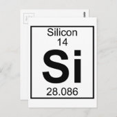 Element 014 - Si - Silicium (volledig) Briefkaart (Voorkant / Achterkant)