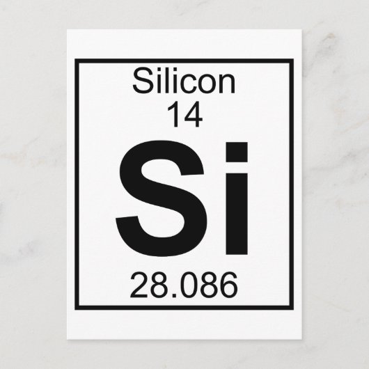 Element 014 - Si - Silicium (volledig) Briefkaart (Voorkant)