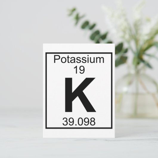 Element 019 - K - Kalium (volledig) Briefkaart (Staand voorkant)