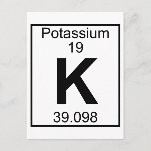 Element 019 - K - Kalium (volledig) Briefkaart (Voorkant)