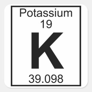 Element 019 - K - Kalium (volledig) Vierkante Sticker
