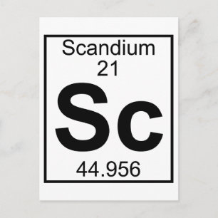 Element 021 - SC - scandium (volledig) Briefkaart