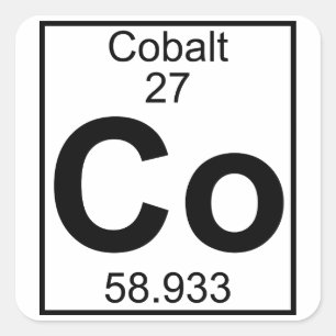 Element 027 - Co - kobalt (volledig) Vierkante Sticker