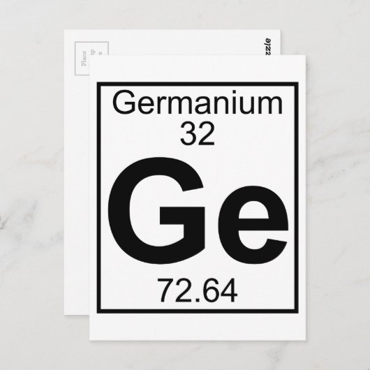 Element 032 - Ge - Germanium (volledig) Briefkaart (Voorkant / Achterkant)
