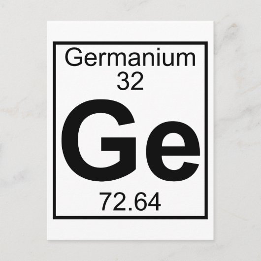 Element 032 - Ge - Germanium (volledig) Briefkaart (Voorkant)