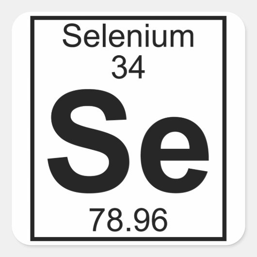Element 034 - SE - Selenium (vol) Vierkante Sticker (Voorkant)