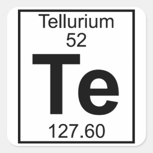 Element 052 - Te - Tellurium (volledig) Vierkante Sticker