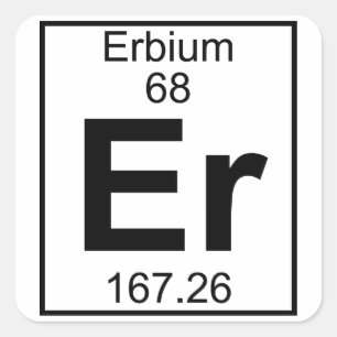 Element 068 - ER - Erbium (volledig) Vierkante Sticker