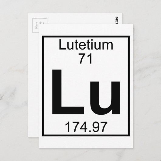 Element 071 - Lu - lutetium (volledig) Briefkaart (Voorkant / Achterkant)