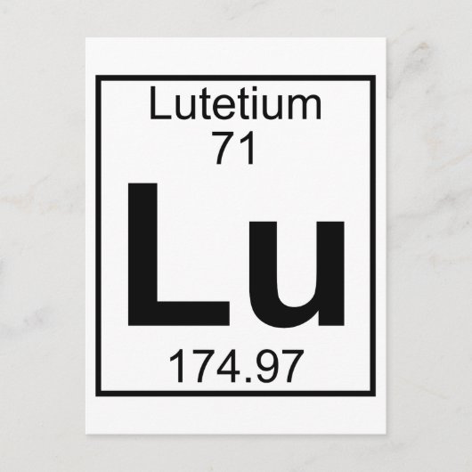Element 071 - Lu - lutetium (volledig) Briefkaart (Voorkant)