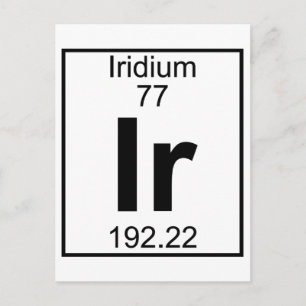 Element 077 - Ir - Iridium (volledig) Briefkaart
