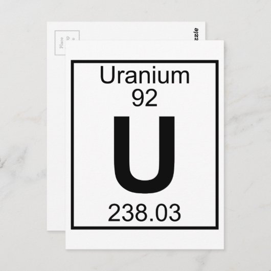 Element 092 - U - (Volledig) Uranium Briefkaart (Voorkant / Achterkant)