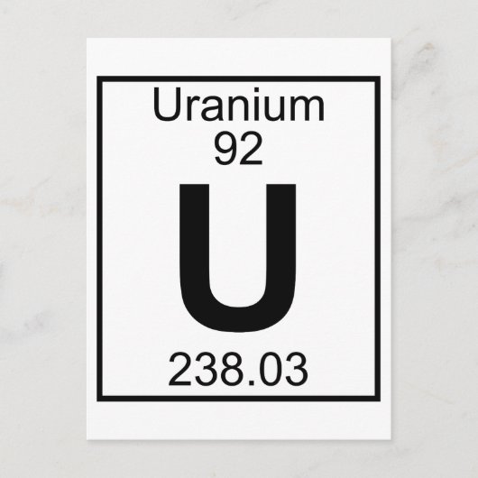 Element 092 - U - (Volledig) Uranium Briefkaart (Voorkant)