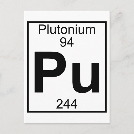Element 094 - PU - Plutonium (volledig) Briefkaart (Voorkant)
