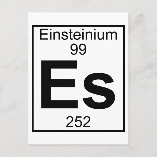 Element 099 - ES - Einsteinium (volledig) Briefkaart (Voorkant)