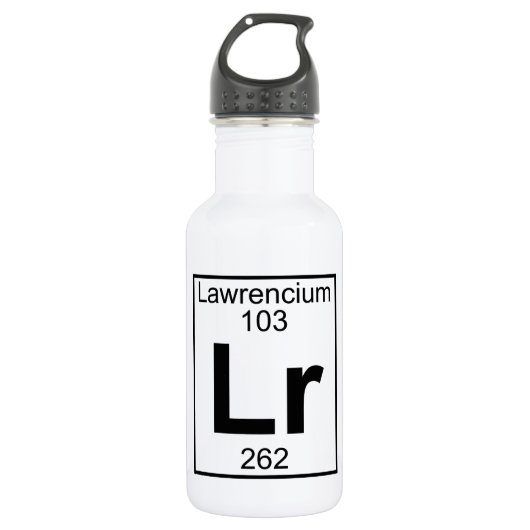 Element 103 - Lr - Lawrencium (volledig) Waterfles (Voorkant)