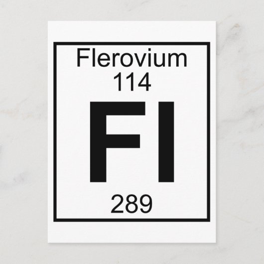 Element 114 - FL - Flerovium (volledig) Briefkaart (Voorkant)