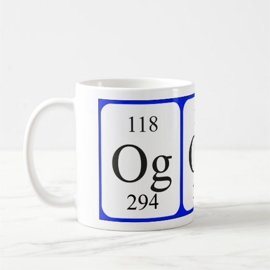 Élément 118 tasse blanche - Oganesson (Gauche)