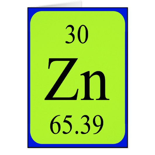 Element 30 kaart - Zink (Voorkant)