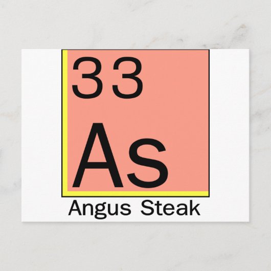 Element 33: Angus Steak Briefkaart (Voorkant)
