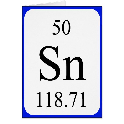 Element 50 kaart - Tin white (Voorkant)