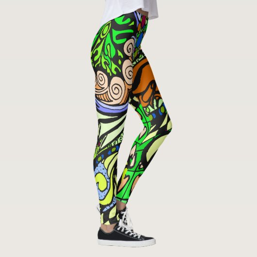 Element 9b Doodle Fine Art Leggings green (Droite)