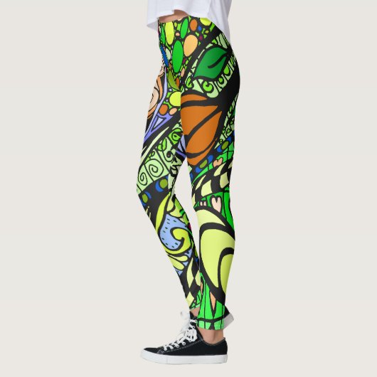 Element 9b Doodle Fine Art Leggings green (Gauche)