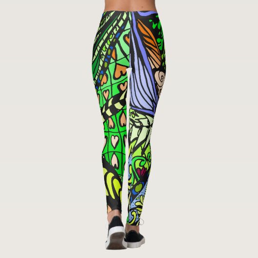 Element 9b Doodle Fine Art Leggings green (Achterkant)
