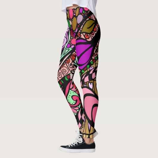 Element 9b Doodle Fine Art Leggings pink (Gauche)