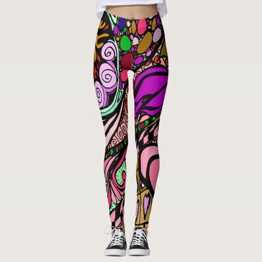 Element 9b Doodle Fine Art Leggings pink (Voorkant)