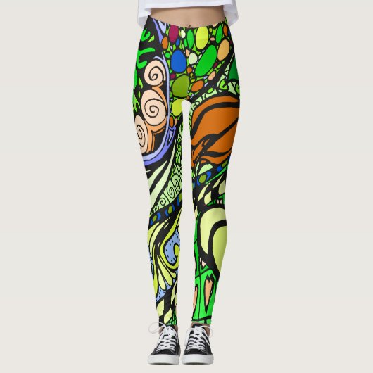 Element 9b Doodle Fine Art Leggings vert (Devant)