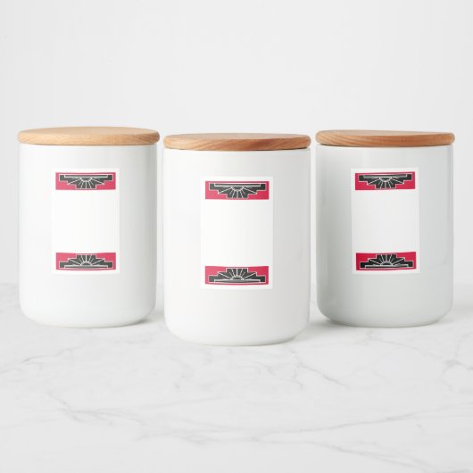 Élément Art déco dans une étiquette alimentaire ro (Bouteilles)