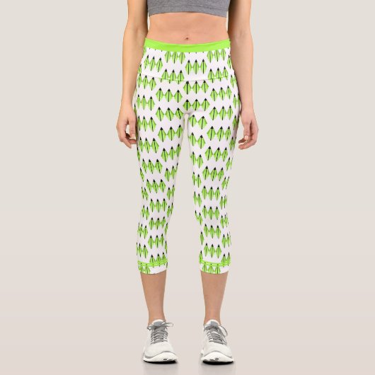 Elément Art déco en leggings capri vert clair (Recto)