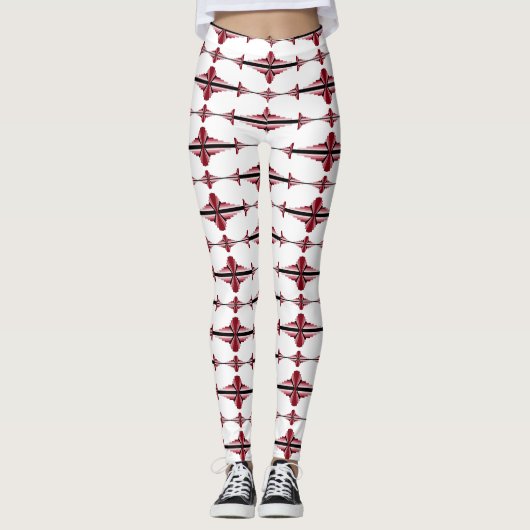 Elément Art déco en Leggings crimson (Devant)