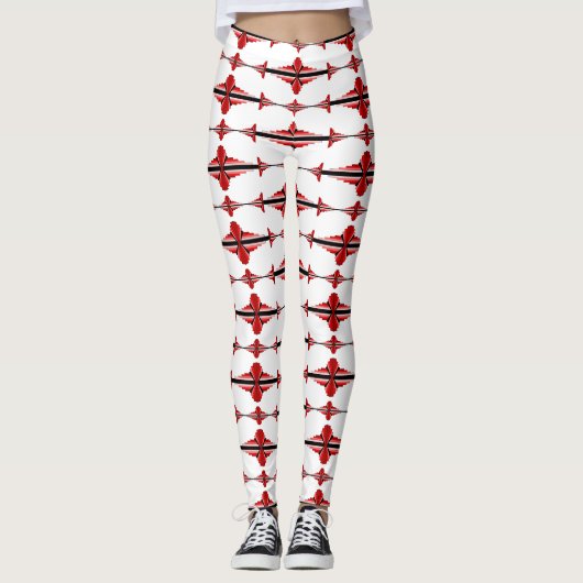 Elément Art déco en Leggings rouges profonds (Devant)