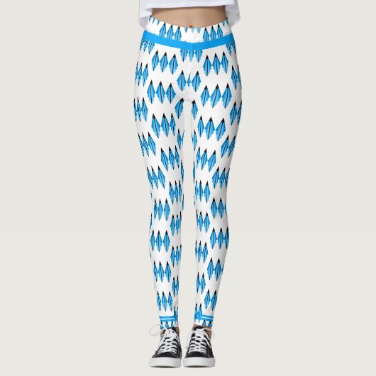 Elément Art déco en Leggings turquoises bleus (Devant)