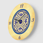 Élément bleu gothique sur horloge murale en faux p (Angle)