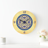 Élément bleu gothique sur horloge murale en faux p (Maison)