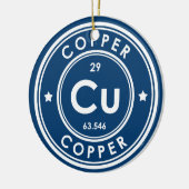 Elément Cuivre Bleu en céramique Ornement (Gauche)